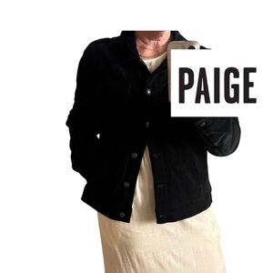 PAIGE Black Velveteen Jean style Jacket size Large